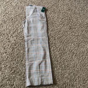 NEW Lauren Ralph Lauren Plaid Wide Leg Dress Pant